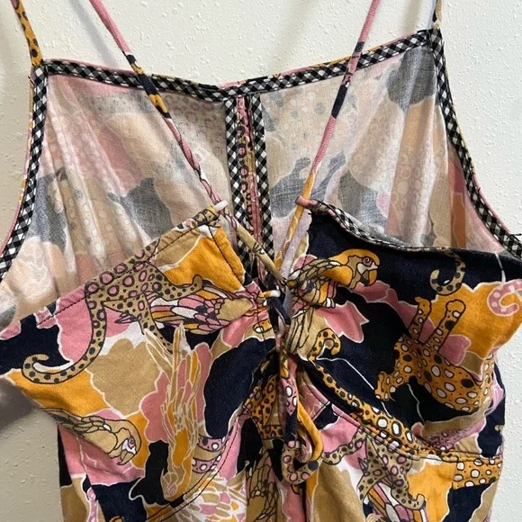 Anthropologie Maeve Tie-Back Leopard Print Mini Romper - Picture 6 of 7